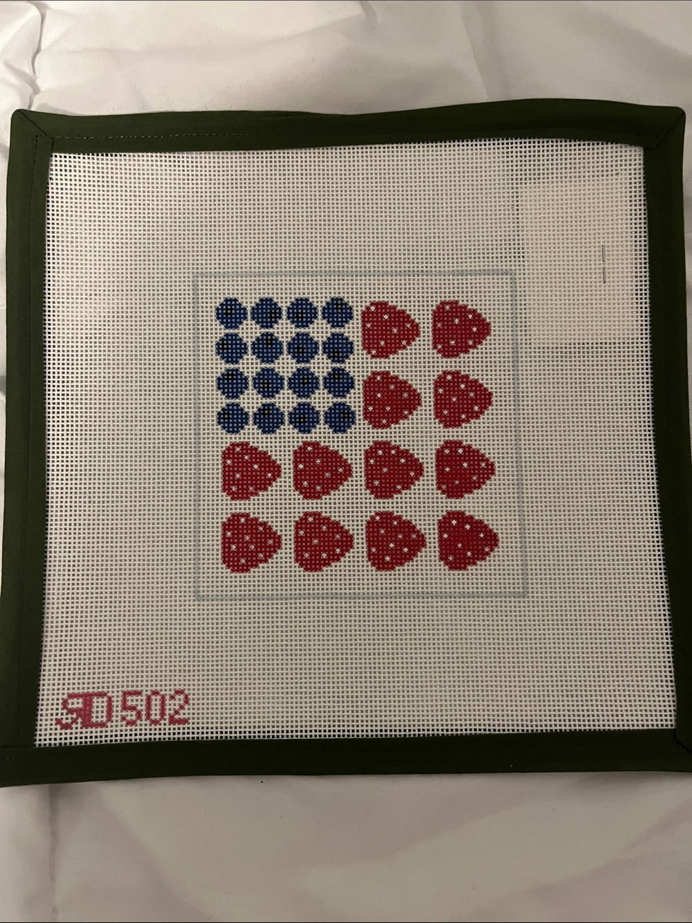 Flag Cake Square Needlepoint Canvas